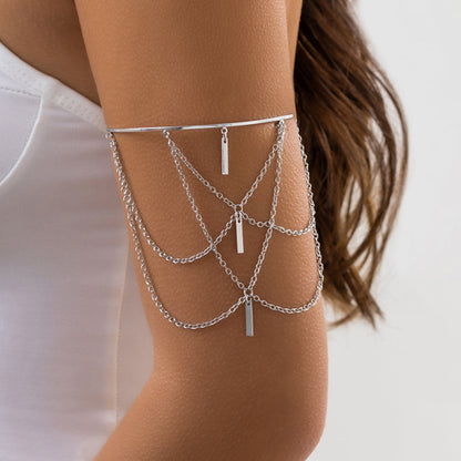 Punk Tassel Hang Chain Arm Cuff