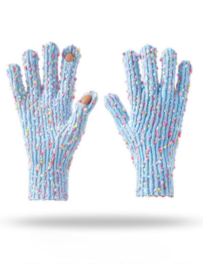 Colorful Mini Ball Sweet Knit Gloves