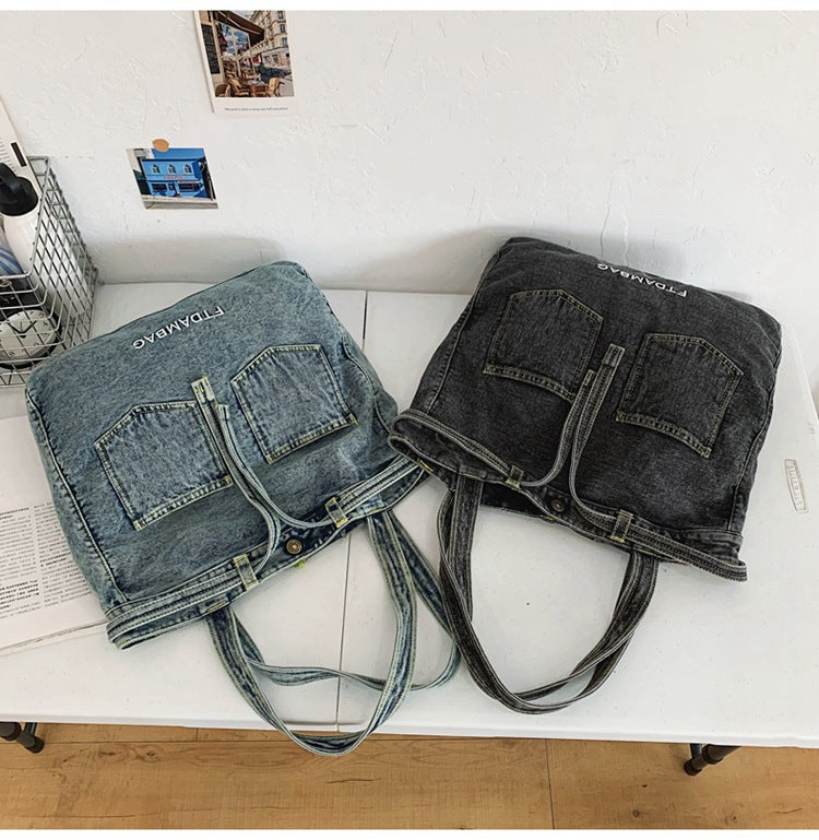 Vintage Washed large Size Shoulder Bags