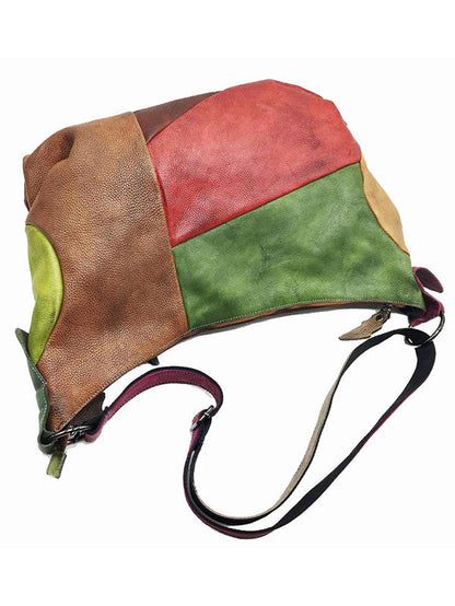Vintage Manual Staining Genuine Leather Sling Bag
