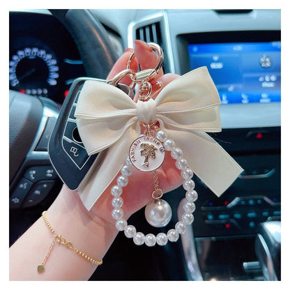Fashion Bow Pearl Keychain Pendant