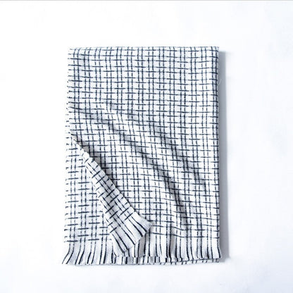 Striped Plaid Print Imitated Cashmere Shawl Scarf