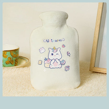 Cartoon Printed Infusing Water Fleece Cover Hot Water Bag