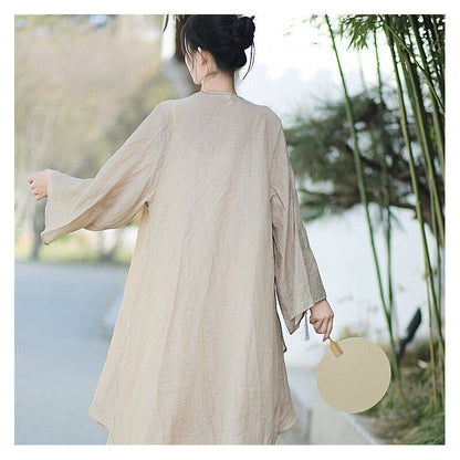 Solid Color Chiffon Long Sleeve Cardigan