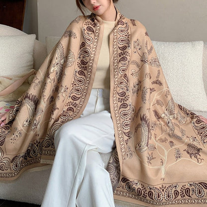 Bird Paisley Printed Women's Scarf