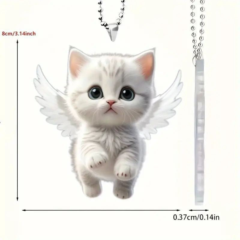 Blue Cat Car Interior Keychain Bag Hanger