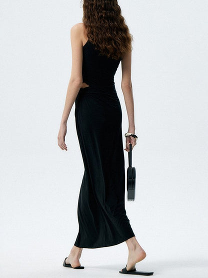 One Shoulder Hollow Slim Maxi Dress
