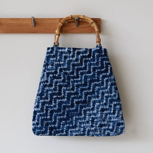 Tie Dye Bamboo Handle Bag