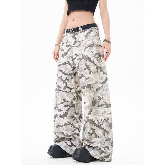 Snow Camouflage A-Line Cargo Pants