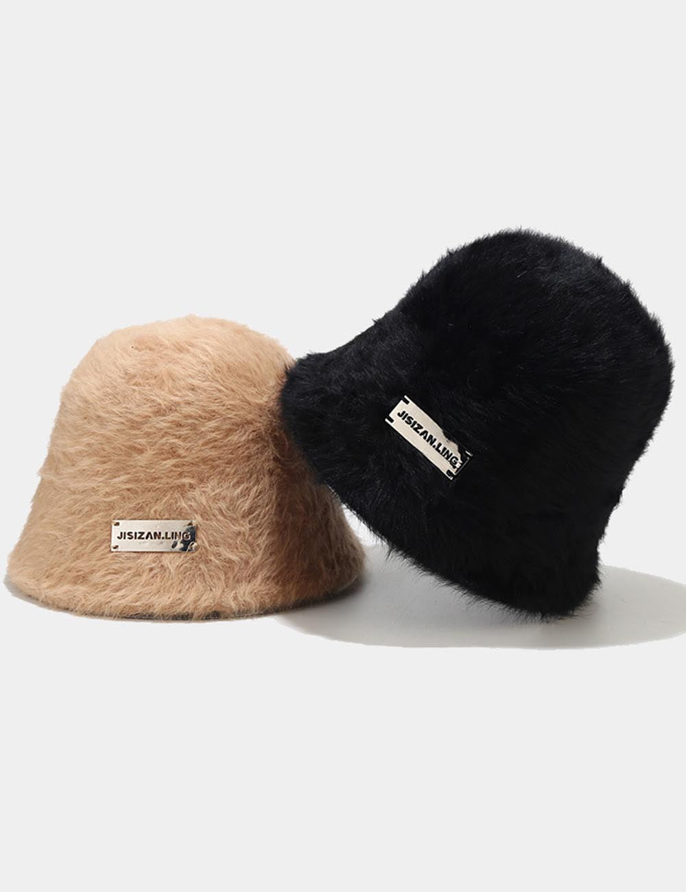 Soft Solid Color Fuzzy Warm Bucket Hat