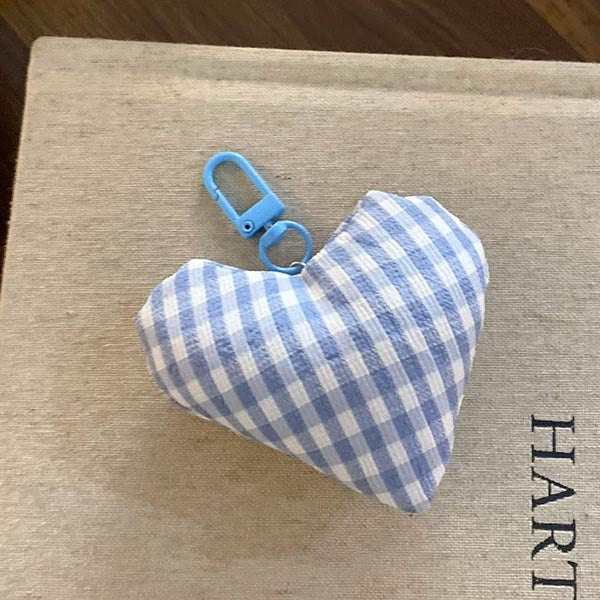 Sweet Plush Plaid Love Bow Bag Charm