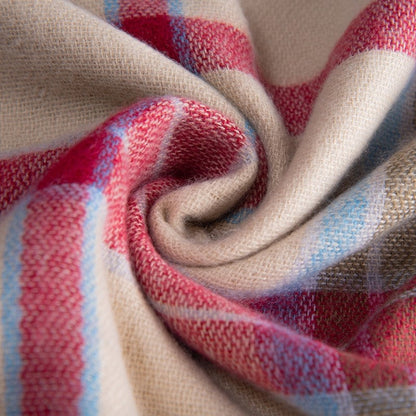 Fashion Striped Plaid Fringe Scarf