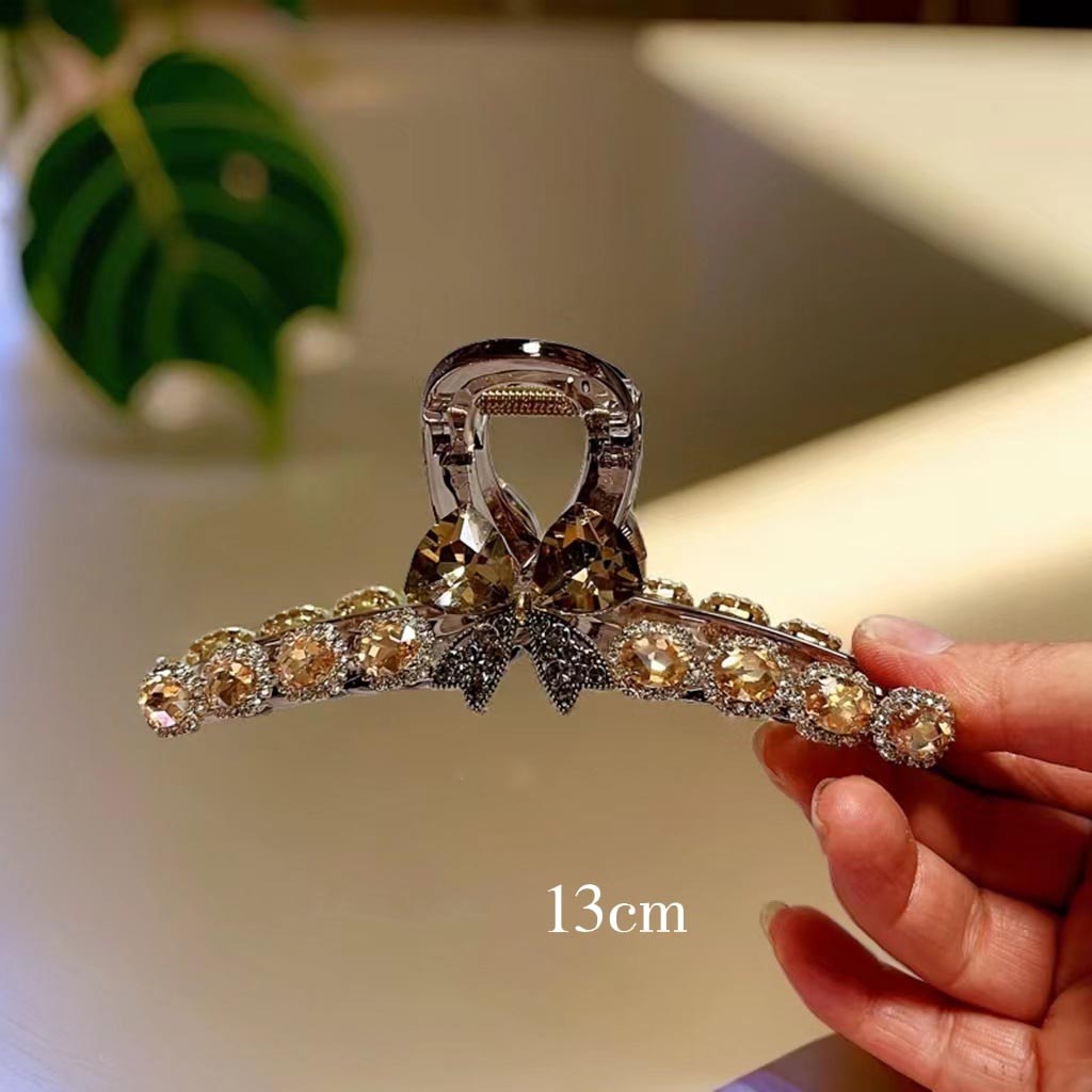 Exquisite Rhinestone Bow Hair Claw