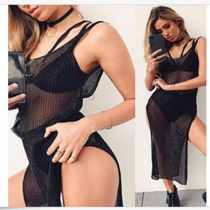 Hollow Out Sexy Split Strap Shoulder Cover Up