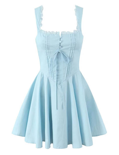 Classic Solid Color Sleeveless Mini Dress