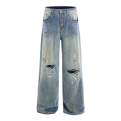 High Street Ripped Wide Leg Jeans