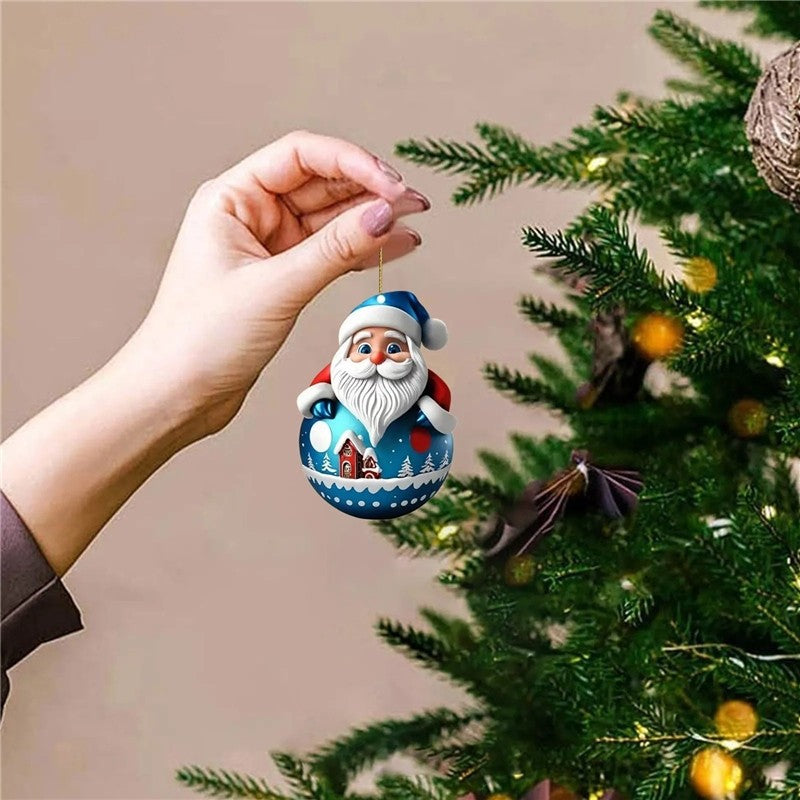 Christmas Santa Tree Ornament Indoor Hanging Decor