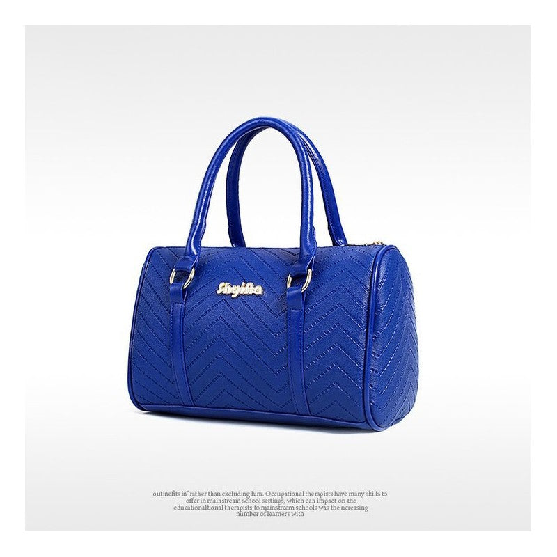 6-Piece Solid Color Embossed Handbag Set