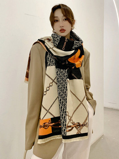 Imitation Cashmere Printed Double-Side Shawl Scarf