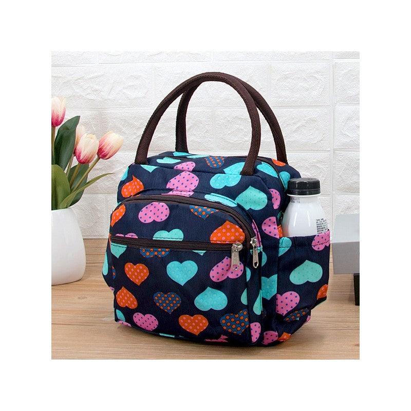 Polka Dot Sunflower Rose Bear Lunchbox Bag