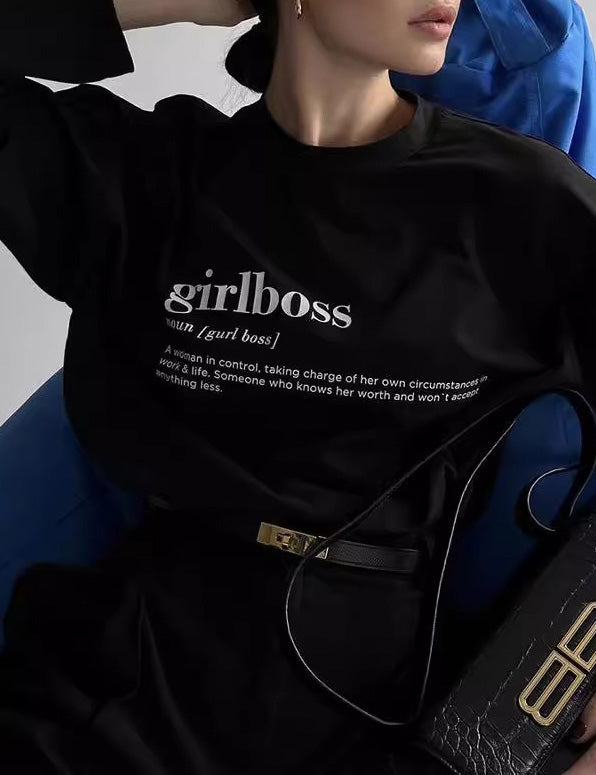 Loose Letter Long Sleeves T-Shirt