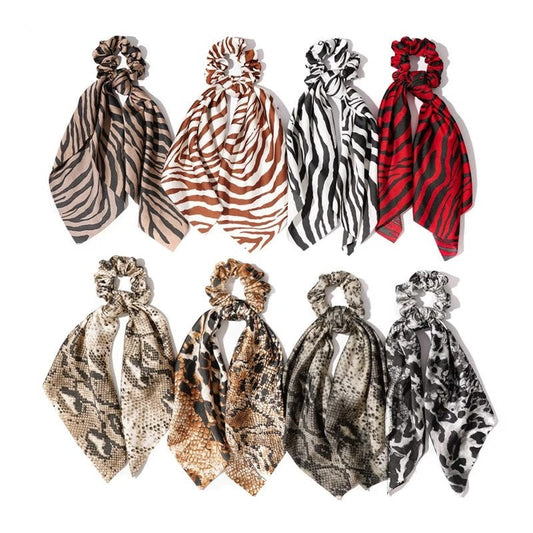 Snake Zebra Print Scarf Scrunchie