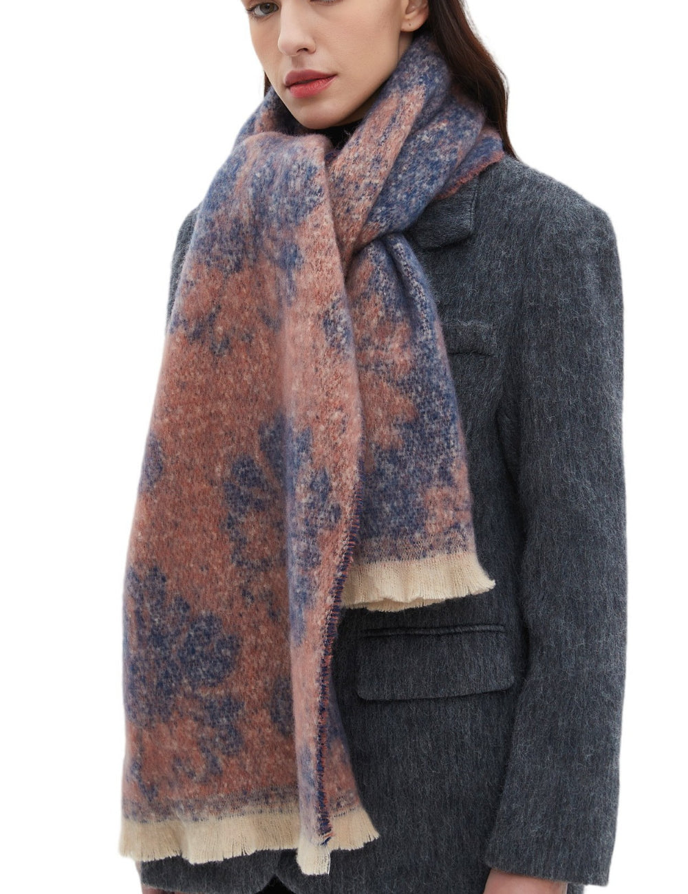 Floral Print Contrast Color Scarves