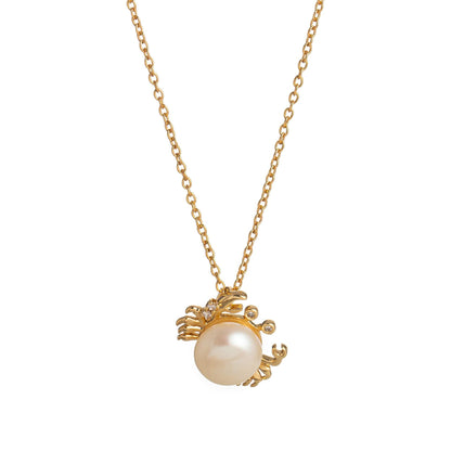 Cute Pearl Small Fish Pendant Necklace