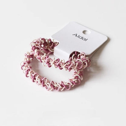 Colorful Woven Simple 2PCS  Hair Ties