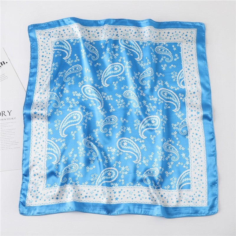 Vintage Elegant Geometric Pattern Silk Scarf