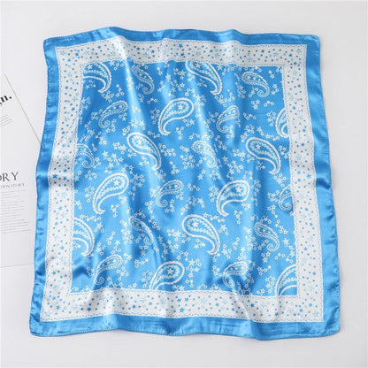 Vintage Elegant Geometric Pattern Silk Scarf