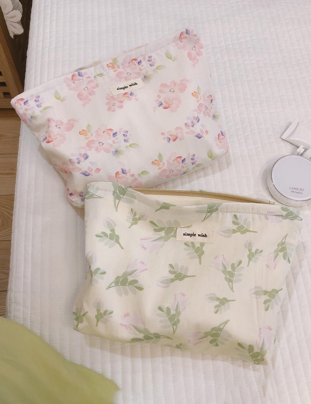 Flower Print Large Capacity Cosmetic Bag