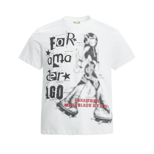 Vintage American Cartoon Print Short Sleeve Shirt