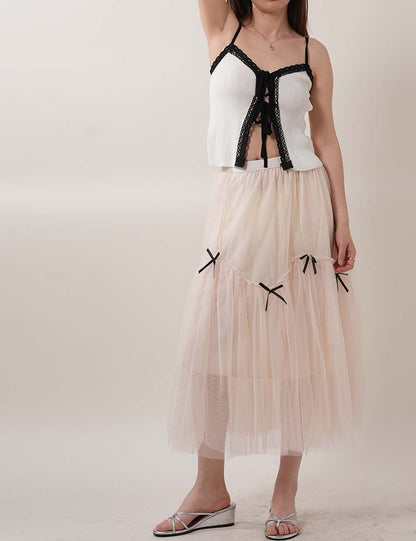 Color Block Lace String Cami Tops