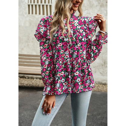 Lotus Lantern Sleeve Floral Shirt