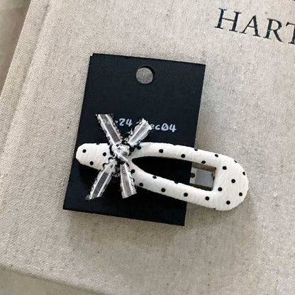Lace Bow Knot Polka Dot Hair Clip