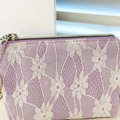 Solid Color Lace Mini Coin Purse Wallets