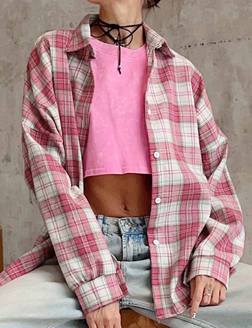 Classic Plaid Long Sleeve Button Down Shirt