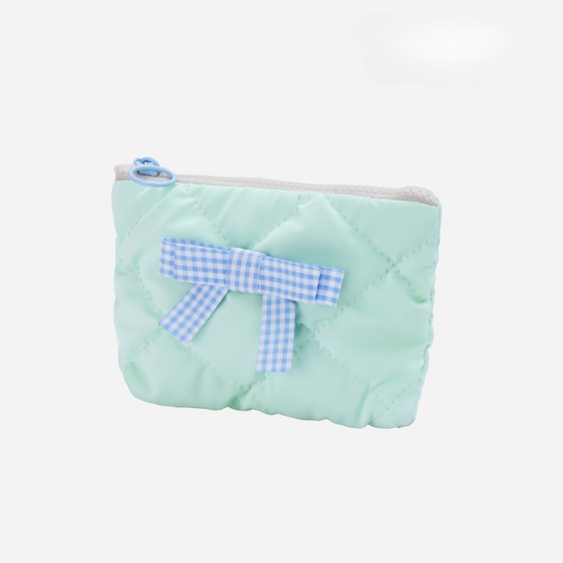 Candy Color Bow Decor Makeup Bag