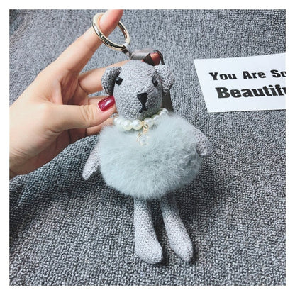 Cute Plush Knit Bear Keychain Pendant