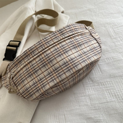 Fashion Jacquard Canvas Chest Bag With Pendant