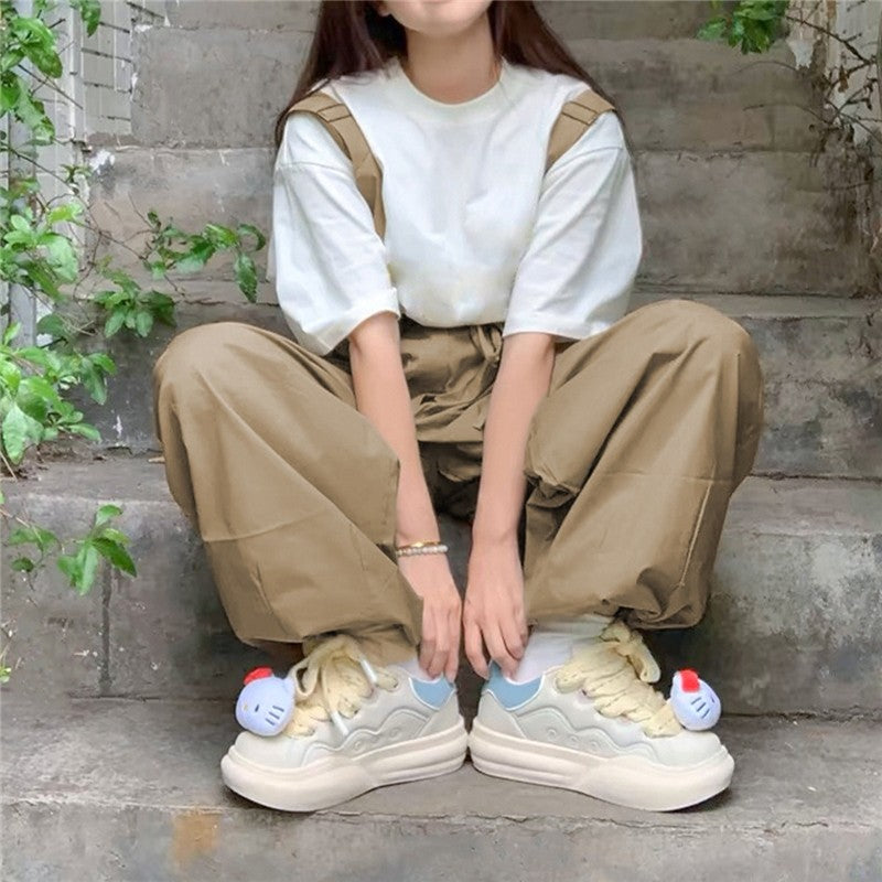 Detachable Strap Lantern Cargo Pants