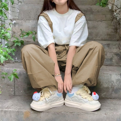 Detachable Strap Lantern Cargo Pants