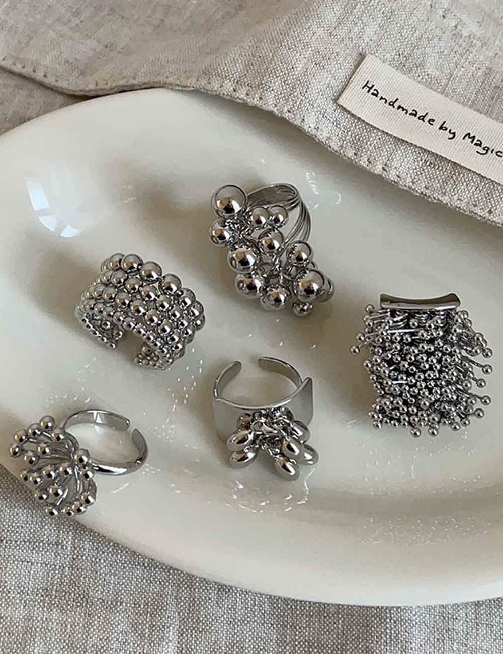 Chunky Exaggerated Silver Statement Rings