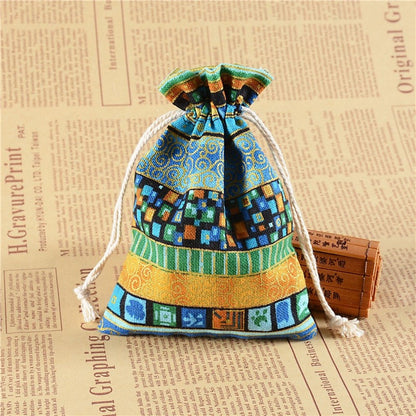 Ethnic Wind-Printed Bouquet Pocket Gift Packaging Bag