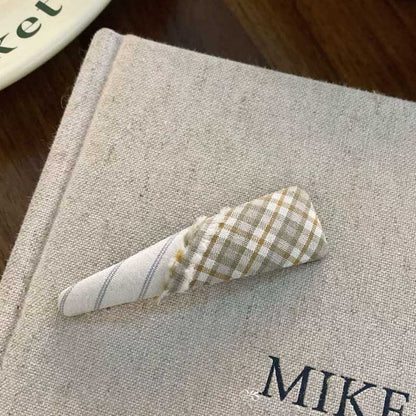 Plaid Color Block Geometric Hair Clip