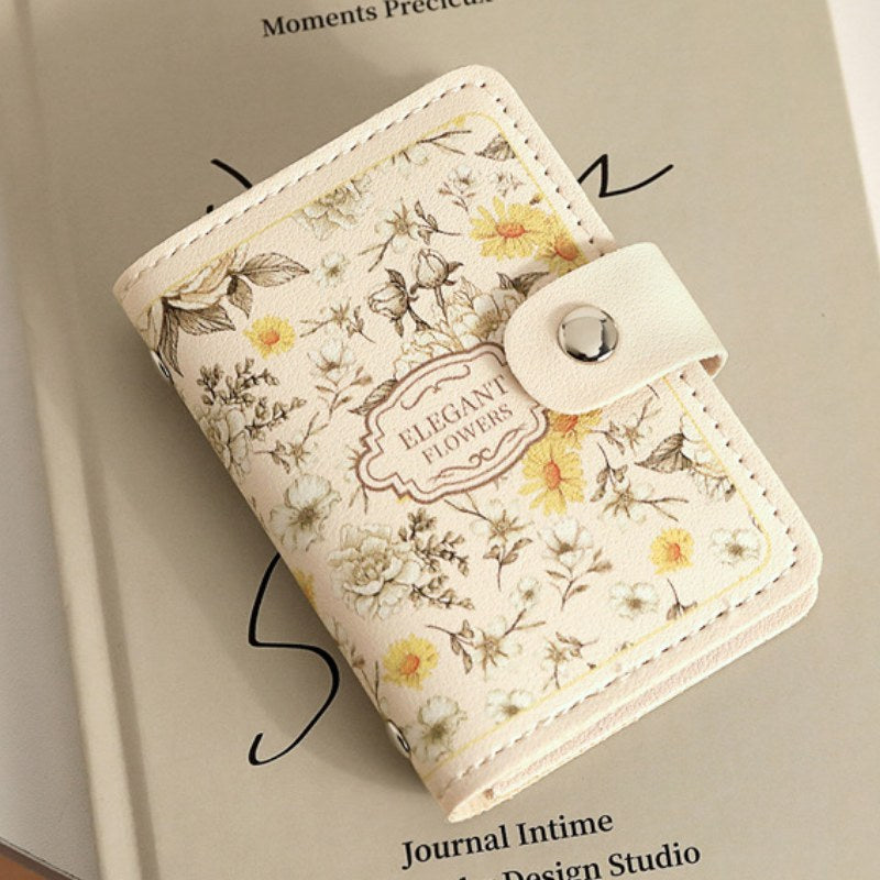 Vintage Floral Leather Card Cases