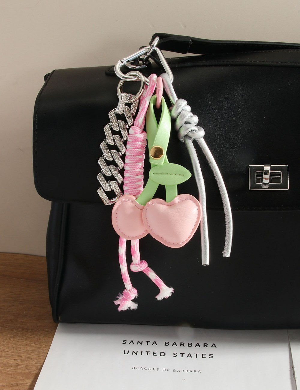 Cute Cherry Rope Keychain Bag Charms