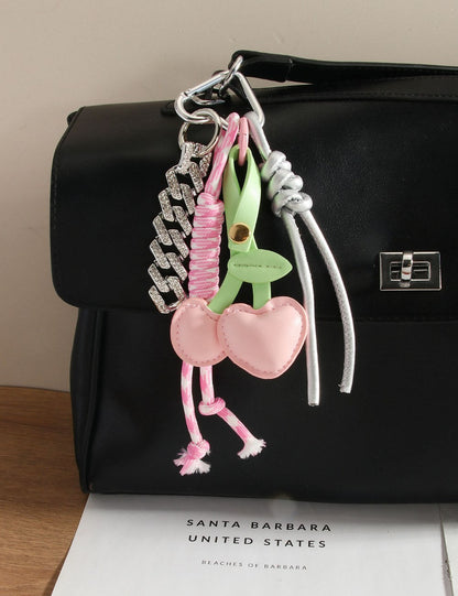 Cute Cherry Rope Keychain Bag Charms