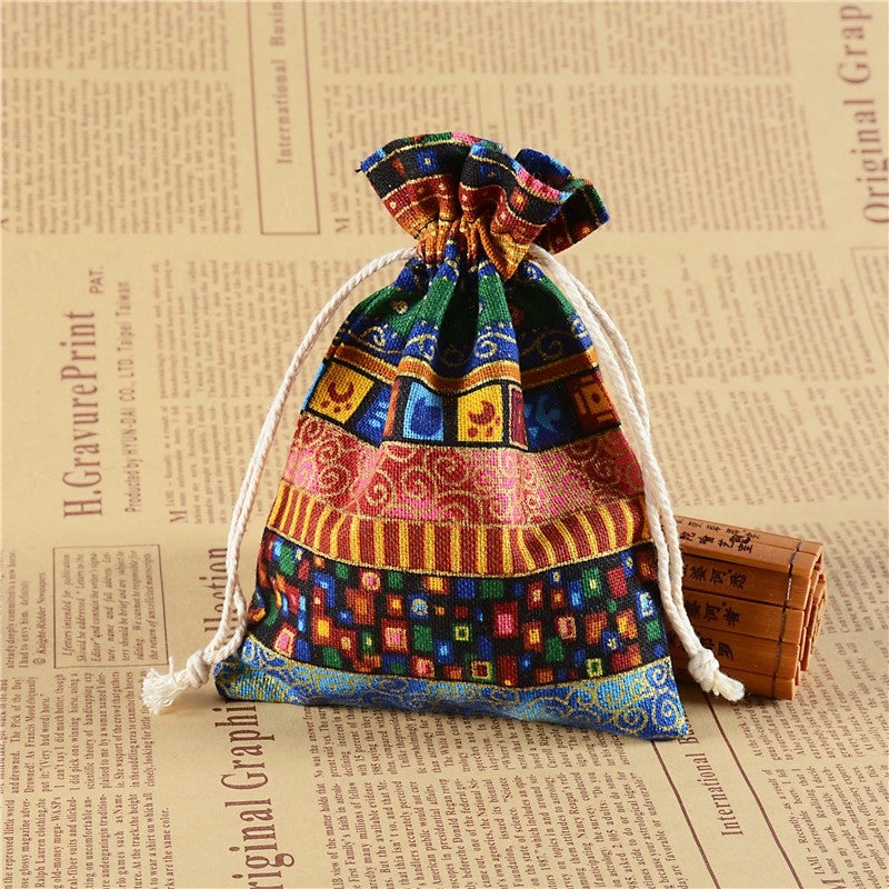 Ethnic Wind-Printed Bouquet Pocket Gift Packaging Bag